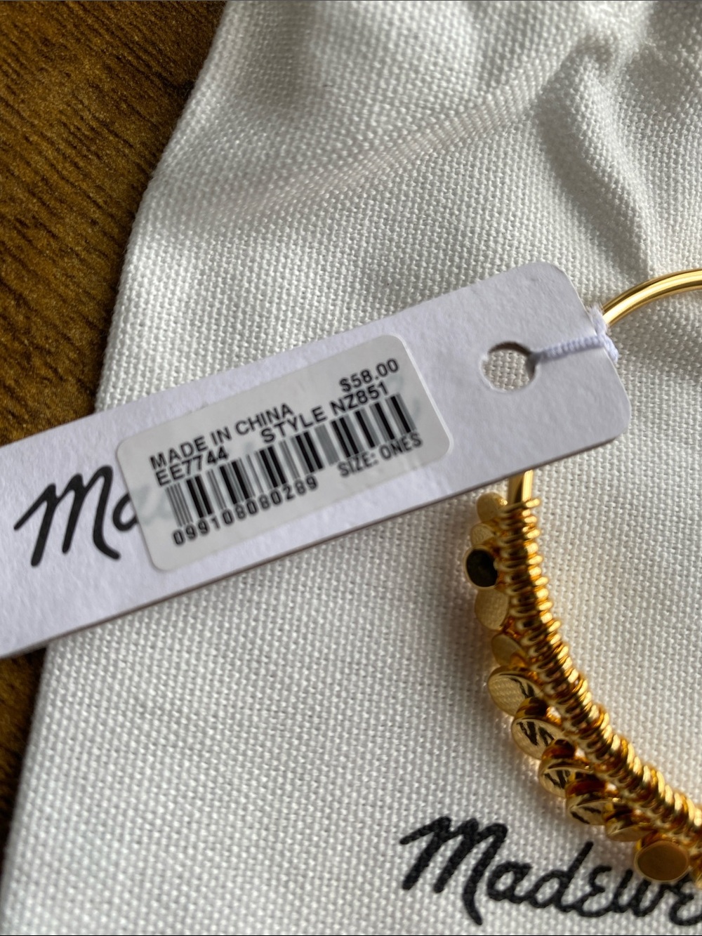 NWT MADEWELL Coin Cluster Wire Cuff Bracelet - Picture 6 of 6